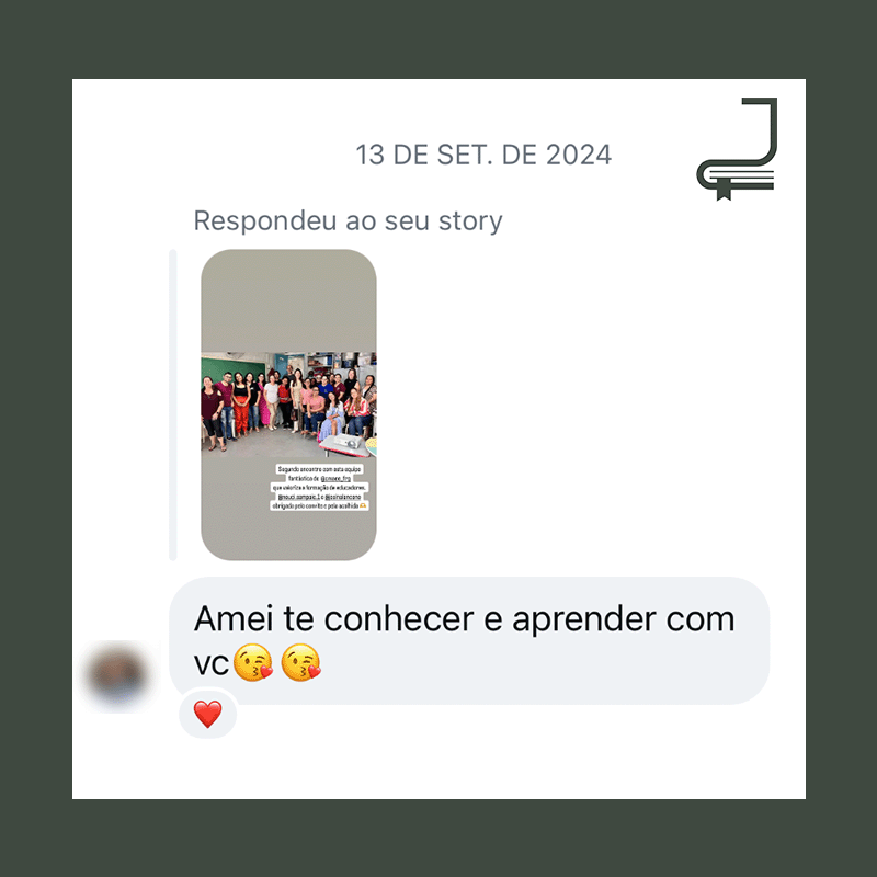 Depoimento de resposta ao story